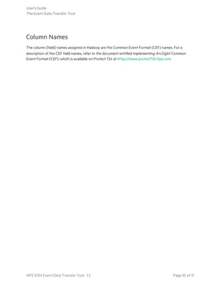 Event Data Transfer Tool 1.2 User's Guide | PDF