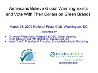 Americans Believe Global Warming Exists  and Vote With Their Dollars on Green Brands   _______________________________________________________________________________ ,[object Object],[object Object],[object Object],[object Object],[object Object],[object Object]