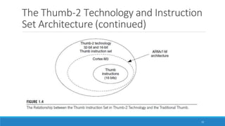 The Thumb-2 Technology and Instruction
Set Architecture (continued)
22
 