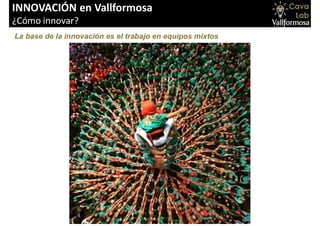 INNOVACIÓN en Vallformosa
¿Cómo innovar?
La base de la innovación es el trabajo en equipos mixtos
 