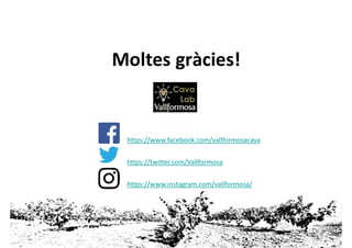 Moltes gràcies!
https://www.facebook.com/vallformosacava
https://twitter.com/Vallformosa
https://www.instagram.com/vallformosa/
 