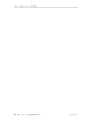 Open and Closed Issues in ESM 6.0c
20 Release Notes ArcSight ESM 6.0c Patch 3 Confidential
 