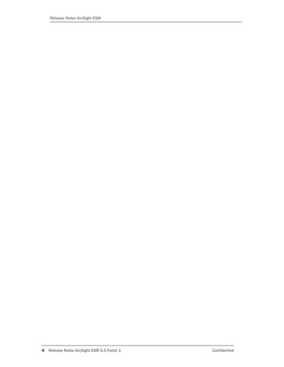 4 Release Notes ArcSight ESM 5.5 Patch 1 Confidential
Release Notes ArcSight ESM
 