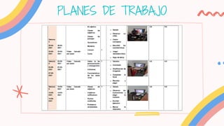 PLANES DE TRABAJO
 