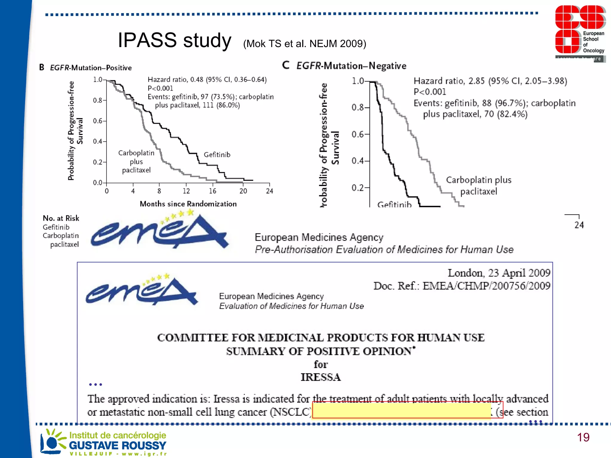 IPASS study  (Mok TS et al. NEJM 2009) 