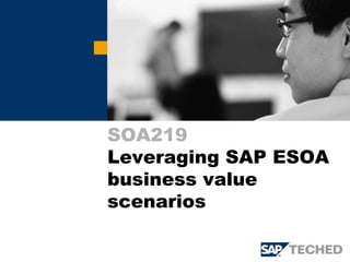 SOA219
Leveraging SAP ESOA
business value
scenarios
 