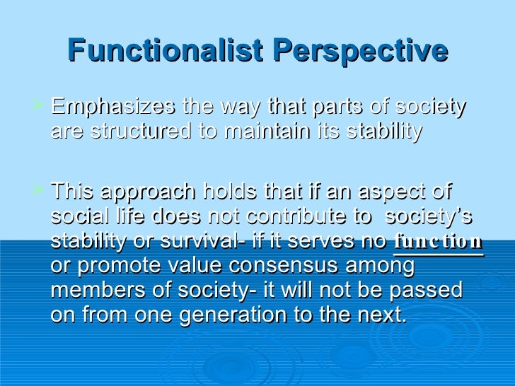 Major theoretical perspectives in sociology