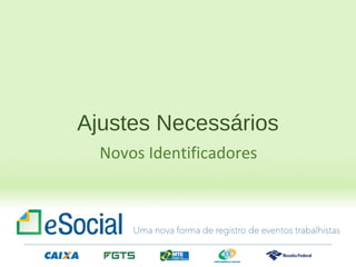 Ajustes Necessários
Novos Identificadores
 