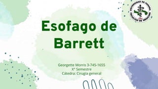 Esofago de
Barrett
Georgette Morris 3-745-1655
X° Semestre
Cátedra: Cirugía general
 