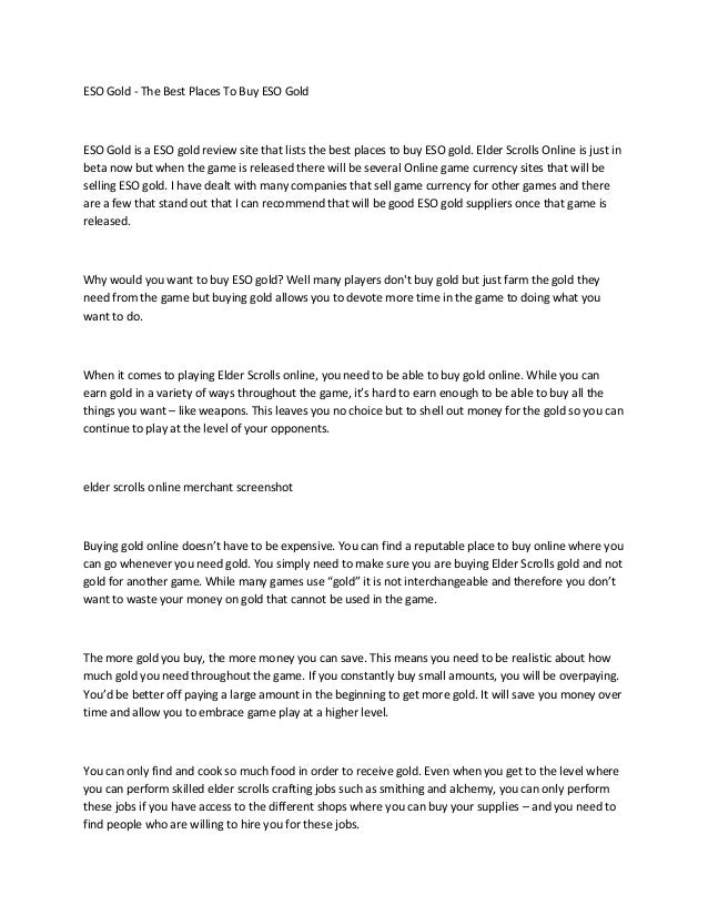 Eso gold the best places to buy eso gold