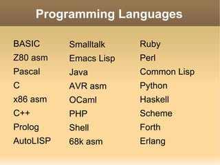 The Dark Side of Programming Languages | PPT