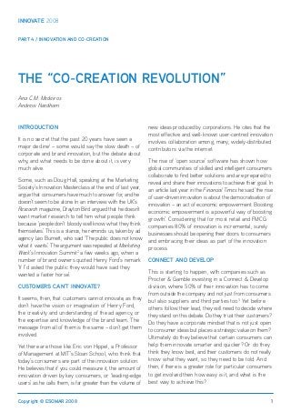 Esomar The "Co-Creation Revolution" Unilever