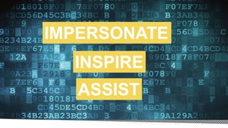 IMPERSONATE
INSPIRE
ASSIST
 