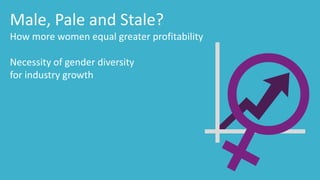 Male, Pale and Stale?
How more women equal greater profitability
Necessity of gender diversity
for industry growth

 