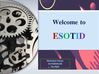 Point 1
Point 2
Point 3
TITLE
Welcome to
ESOTID
Mehedee Hasan
01730034138
PE,PMD
1
 