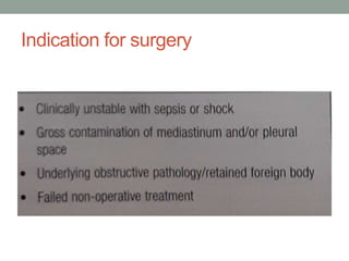 Indication for surgery
 
