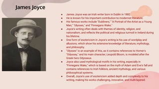 Esotericism in the Works of Virginia Woolf and James Joyce.pptx