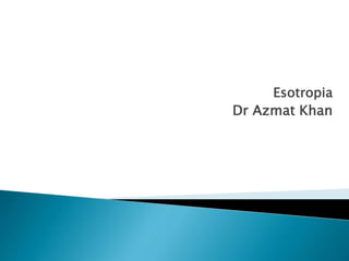 Esotropia
Dr Azmat Khan
 