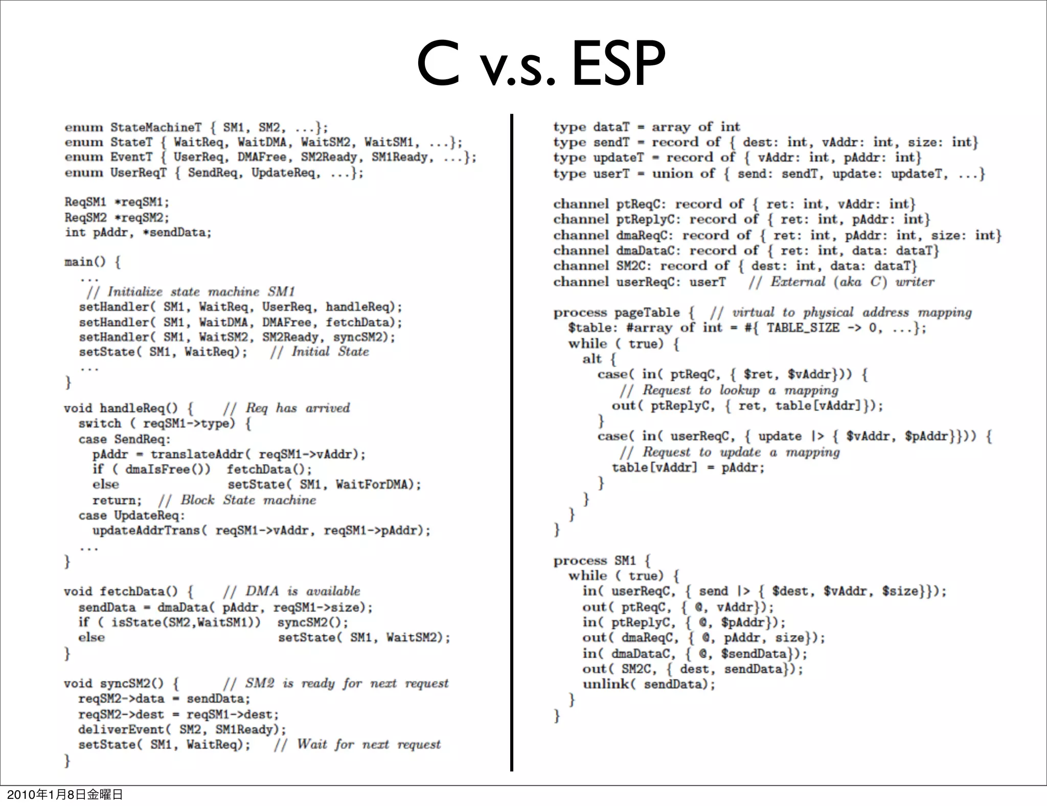 C v.s. ESP




2010   1   8
 