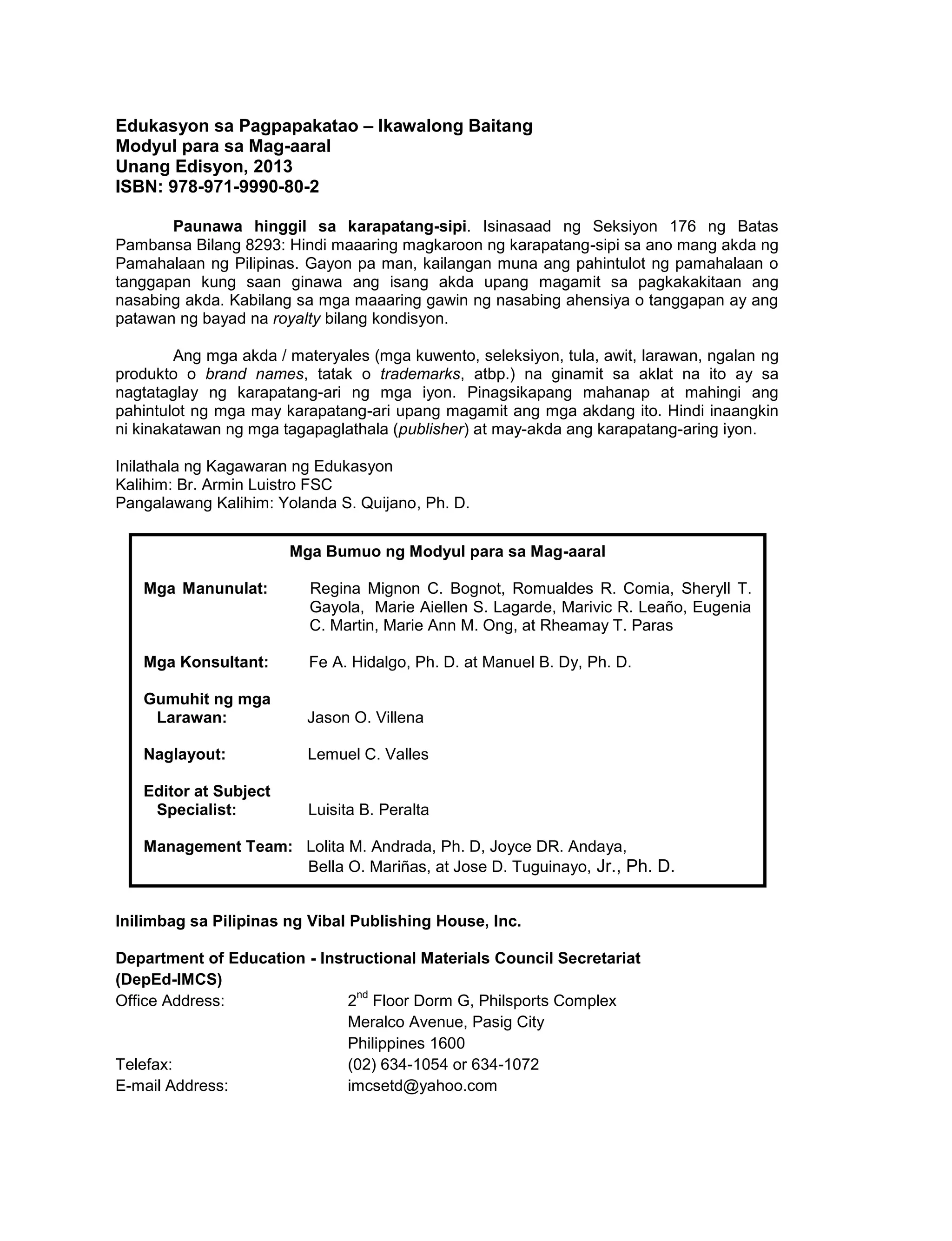 ESP MODULE GRADE 8 | PDF
