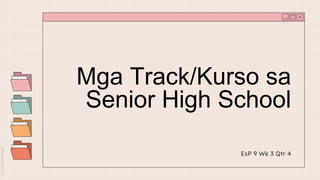 EsP 9 Wk 3 Qtr 4
Mga Track/Kurso sa
Senior High School
 
