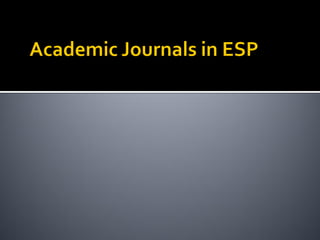 Developments in English for Specific Purposes - Chapter 1 & 2