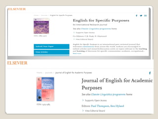 Developments in English for Specific Purposes - Chapter 1 & 2