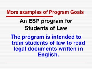 Esp Report Example esp-goals-and-objectives_14609.ppt