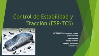 Control de Estabilidad y
Tracción (ESP-TCS)
INTEGRANTES: ALFONSO TOLEDO
DANIEL MESTRE
CARLOS MEZA
PEDRO ALARCON
GABRIEL REBOLLEDO
SECCION: 824
 