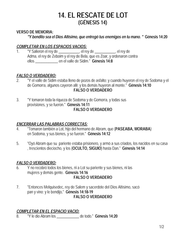 Historia de la Biblia 14. El Rescate de Lot