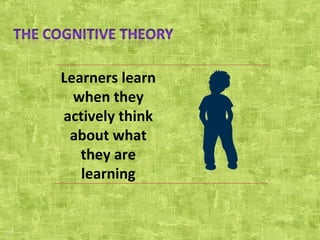 Learners learn when they actively think about what they are learning 