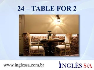 24 – TABLE FOR 2
www.inglessa.com.br
 
