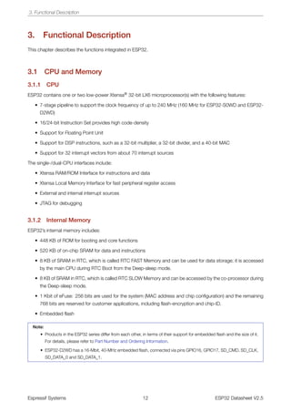 Lx6 Microprocessor Esp32 datasheet | PDF