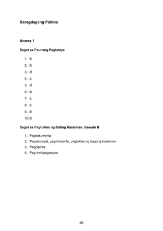 ESP 7 LEARNING MATERIAL FIRST AND SECOND GRADING | PDF