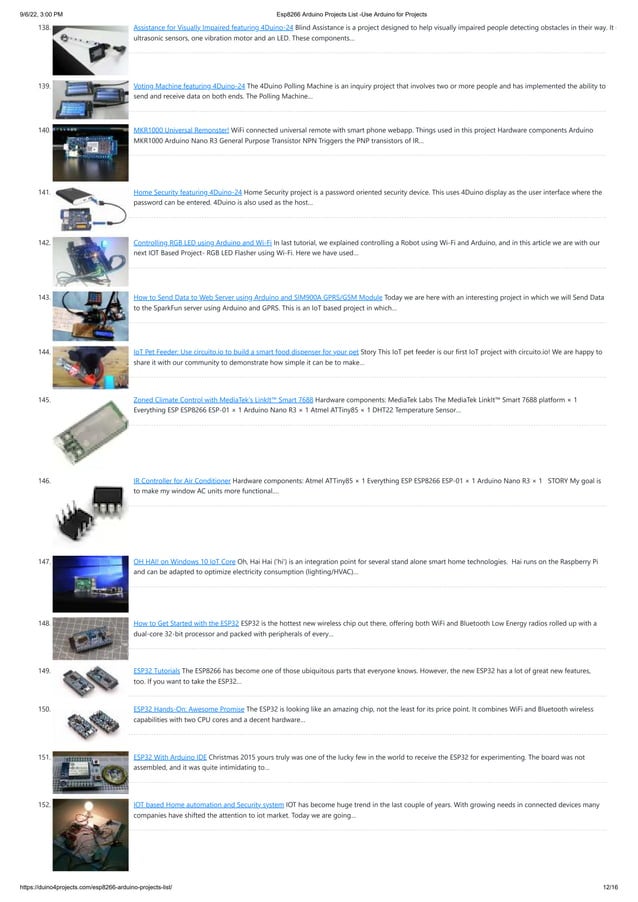 Esp8266 Arduino Projects List -Use Arduino for Projects.pdf