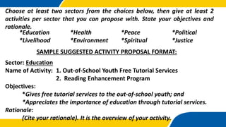 Activity Proposal Rationale ESP9: Responsibility, Liability, Political and Development of Society ...