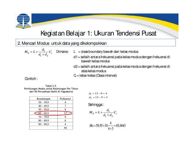 ESPA 4123 - Statistika Ekonomi Modul 2 : Ukuran Tendensi 