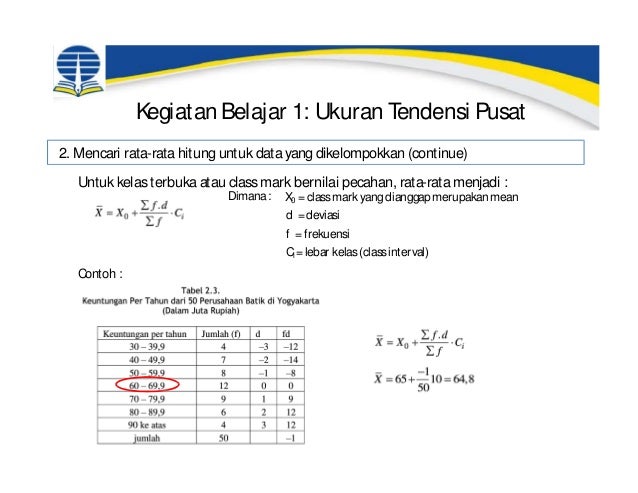 ESPA 4123 - Statistika Ekonomi Modul 2 : Ukuran Tendensi 