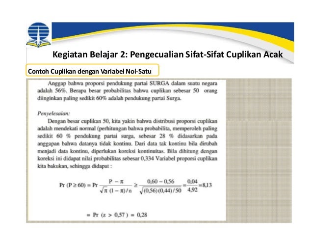 ESPA 4123 Statistika Ekonomi Modul 5 Teori Cuplikan ESPA 4123 Statistika Ekonomi Modul 5 Teori Cuplikan