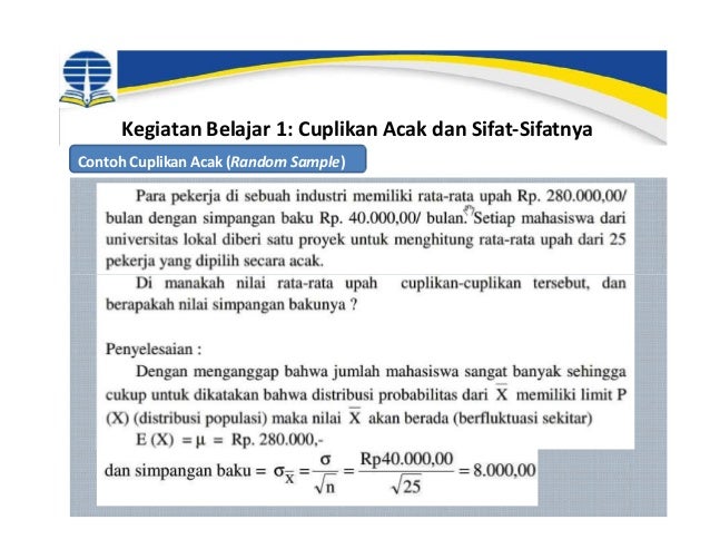 ESPA 4123 - Statistika Ekonomi Modul 5 : Teori Cuplikan 