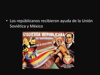 Los repúblicanosrecibieronayuda de la Unión Soviética y México