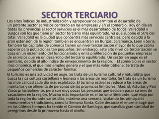 MEDIOS DE COMUNICACIÓNAeropuertosHay aeropuertos en Villanubla, en Valladolid, con vuelos nacionales e internacionales regulares, en la Virgen del Camino, en León con vuelos nacionales y proyectos de internacionales y en Matacán, Salamanca, hasta hace poco exclusivo para vuelos chárter y hoy ya con vuelos nacionales regulares. Sin embargo, en el principal aeropuerto de la Comunidad, el Villanubla, los datos confirman la estabilidad de las cifras del Aeropuerto, con crecimientos cercanos al 3%.FerrocarrilesLa red de ferrocarril es muy amplia y sus principales líneas van desde Madrid hasta la cornisa cantábrica y Galicia.Además está la línea entre Irún y la frontera portuguesa (Fuentes de Oñoro, en Salamanca) que es parte de la línea París-Lisboa.CarreterasLegislación sectorial regulada por la Ley de carreteras 10/2008 de Castilla y León.Como aspecto en materia de financiación, además de la forma tradicional, posibilita mecanismos concesionales con vistas a la construcción y explotación de carreteras por los particulares.AEROPUERTO DE VALLADOLID
