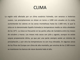 SECTORES ECONÓMICOSCantabria cuenta con un sector primario en retroceso que ocupa al 5,8% de la población activa con ganadería vacuna, lechera tradicionalmente y cárnica en los últimos tiempos; agricultura, destacando el maíz, patatas, hortalizas y plantas forrajeras; pesca marítima; y minería del zinc y canteras.En el sector secundario asienta el 30,4% de la población activa. En la industria destacan la siderúrgica, la alimentaria, la química, la papelera, la textil, la farmacéutica, equipos industriales y de transporte, etc. En la construcción se empiezan a notar síntomas de estancamiento, si bien sigue siendo el mayor activo de éste sector.El sector terciario emplea al 63,8% de la población activa y va en aumento, siendo este hecho sintomático de la concentración de la población en los centros urbanos y de la importancia que el turismo ha adquirido en los últimos años.