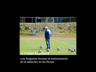 Luis Aragonés durante el entrenamiento  de la selección en las Rozas 