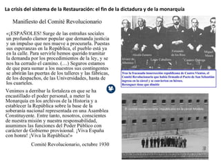 La crisis del sistema de la Restauración: el fin de la dictadura y de la monarquía
El comité revolucionario republicano en la cárcel Modelo
 