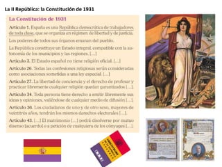 La II República: la Constitución de 1931
 