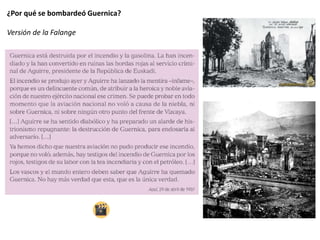 ¿Por qué se bombardeó Guernica?
Versión de la Falange
 