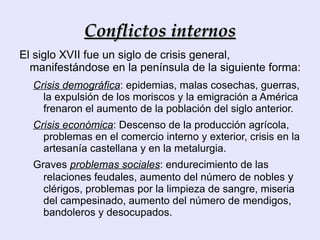 Gobierno de validos Felipe III (1598-1621) Tuvo  dos validos: Francisco Gómez de Sandoval, Duque de Denia y  Duque de Lerma.  Ambicioso y corrupto, aprovechó su posición para enriquecerse aún más. Firmó la paz con Inglaterra (1604), expulsó a los moriscos (1609) y traslada un tiempo la Corte a Valladolid. Le sucede su hijo, el duque de Uceda. Duque de  Lerma,  por Rubens 