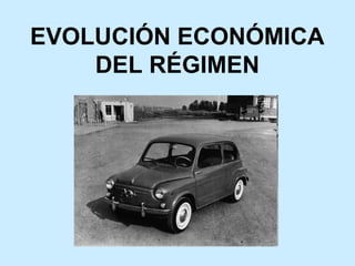 EVOLUCIÓN ECONÓMICA
DEL RÉGIMEN
 