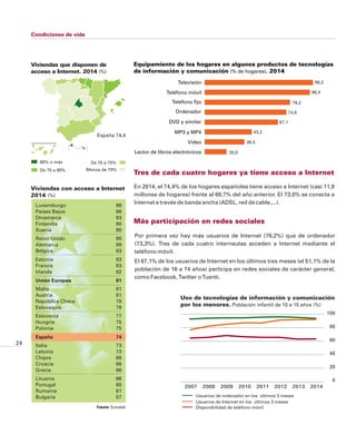 25
Mercado laboral
Población de 16 y más años según su relación con la actividad
laboral y sexo. iles de personas2014. M
V...